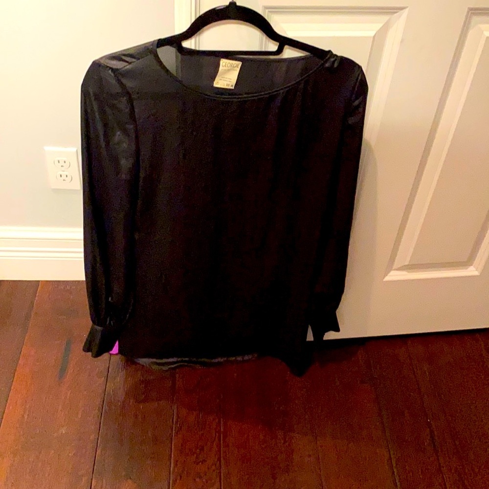 Sheer Georgie black shirt dress
